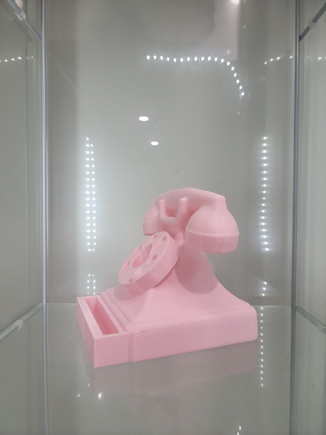 Vintage Pink Rotary Phone Retro Vanity & Home Decor Makeup Organizer Brush Holder - JDColFashion