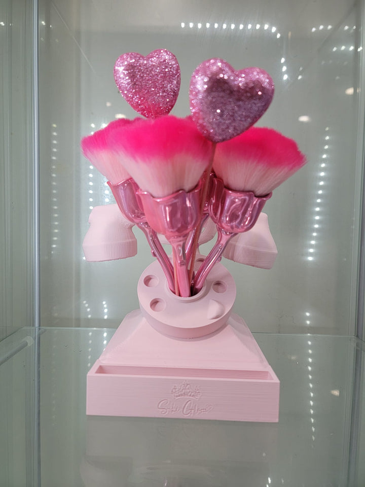 Vintage Pink Rotary Phone Retro Vanity & Home Decor Makeup Organizer Brush Holder - JDColFashion