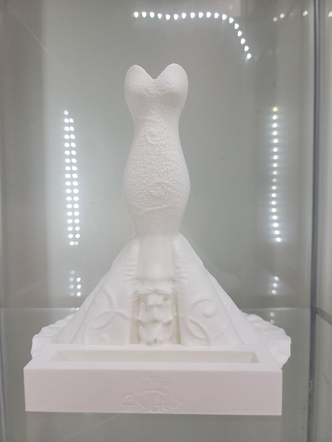 White Bridal Wedding Dress Gown Vanity & Home Decor Makeup Organizer Brush Holder and Phone Holder - JDColFashion