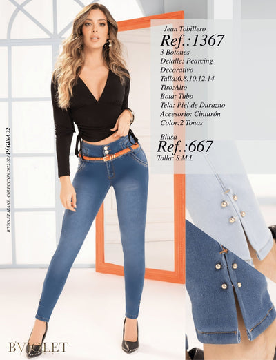 1367 MW 100% Authentic Colombian Push Up Jeans by B'Violet - JDColFashion