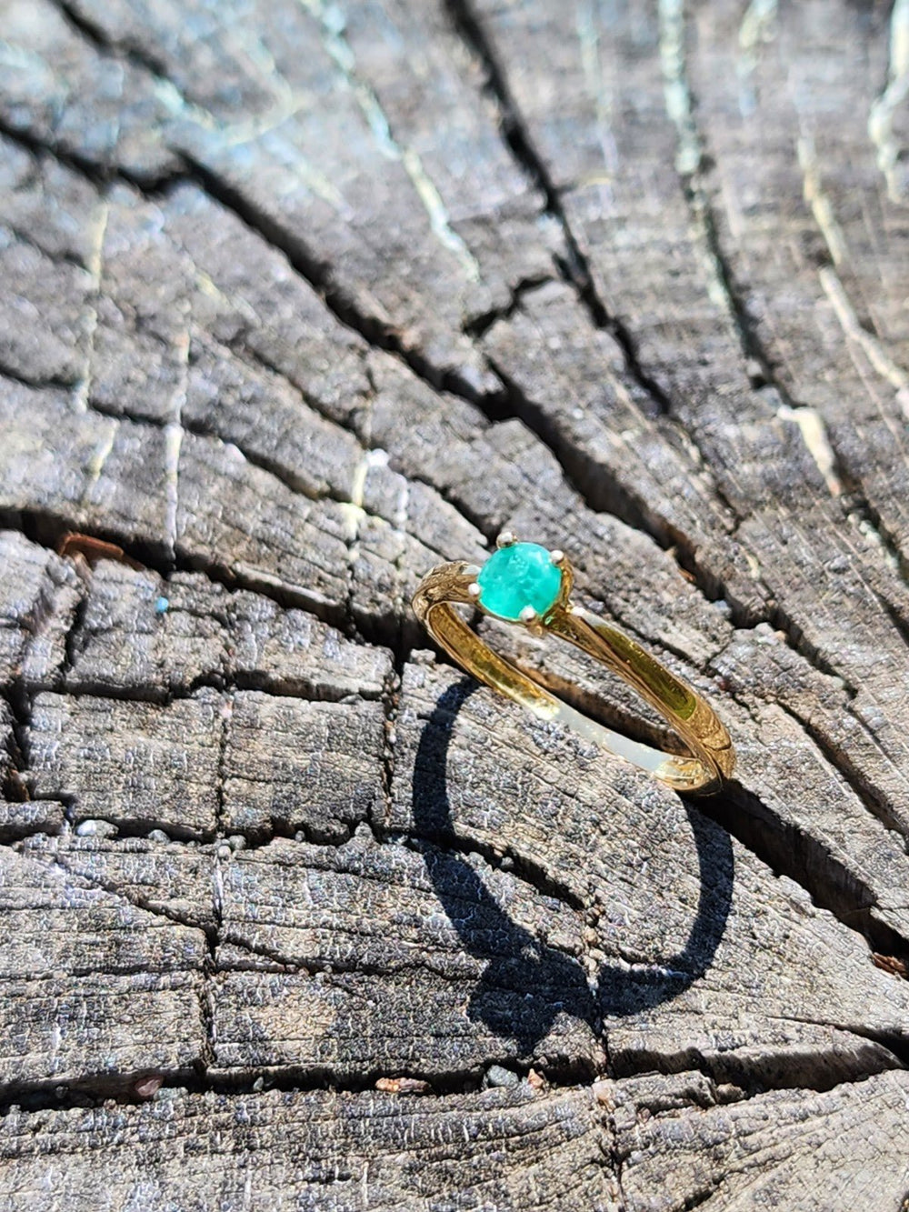 .26 Carat Naturally Mined Untreated Colombian Emerald Ring Size 7 in 18K Gold ICG - JDColFashion