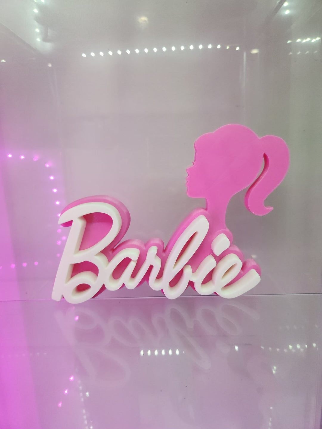 3D Printed Multicolor Barbie Style Logo or Your Name! Desk Sign Decoration Mattel 8"x6"x1" - JDColFashion