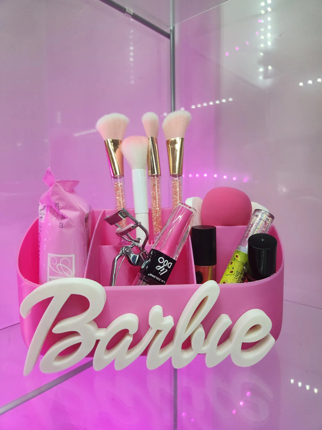 3D Printed Multicolor Barbie Style Logo or Your Name! Makeup Accessories Holder 8"x5"x4 - JDColFashion