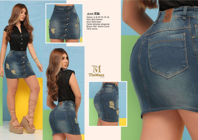 536 100% Authentic Colombian Push Up Skirt by Maux - JDColFashion