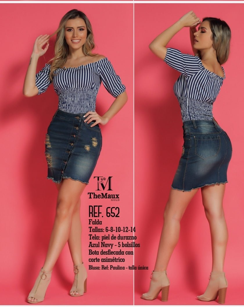 652 100% Authentic Colombian Push Up Skirt by Maux - JDColFashion