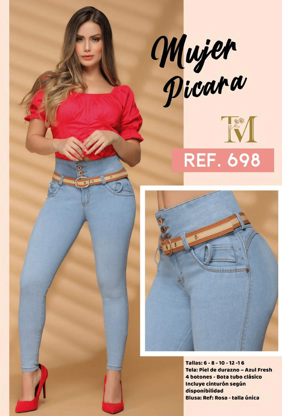 698 100% Authentic Colombian Push Up Jeans by Maux Jeans - JDColFashion