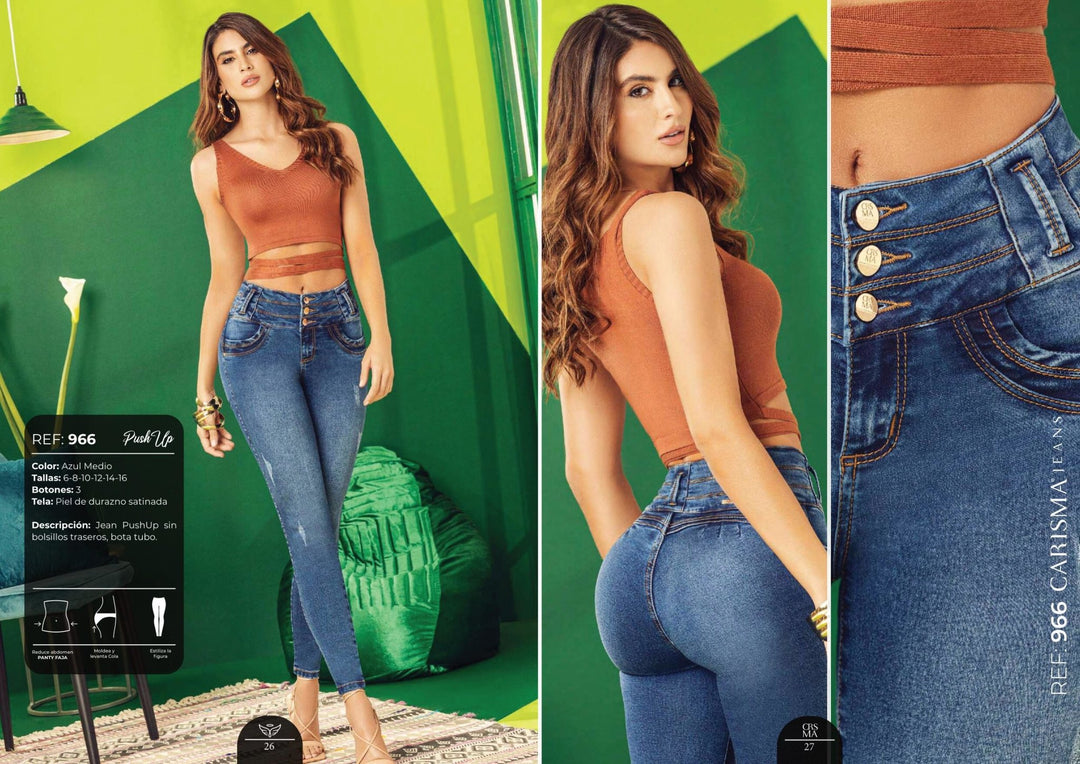 966 100% Authentic Colombian Push Up Jeans by Carisma Jeans - JDColFashion