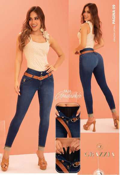 GR358 Black 100% Authentic Colombian Push Up Jeans by Grazzia Jeans - JDColFashion