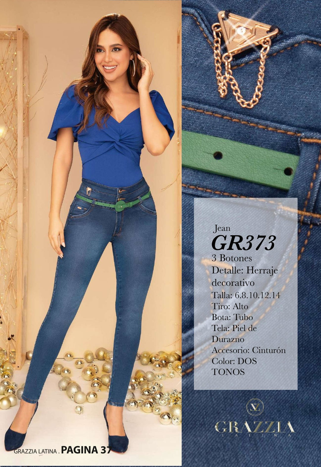 GR373 100% Authentic Colombian Push Up Jeans by Grazzia Jeans - JDColFashion