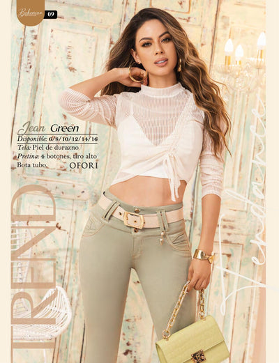 Green 100% Authentic Colombian Push Up Jeans by OFORI - JDColFashion