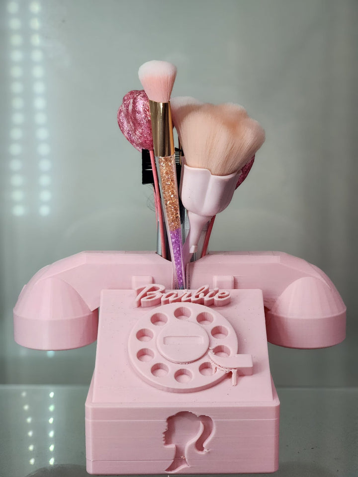 PERSONALIZED 3D Printed Barbie Phone Brush Holder | Desk decoration - JDColFashion