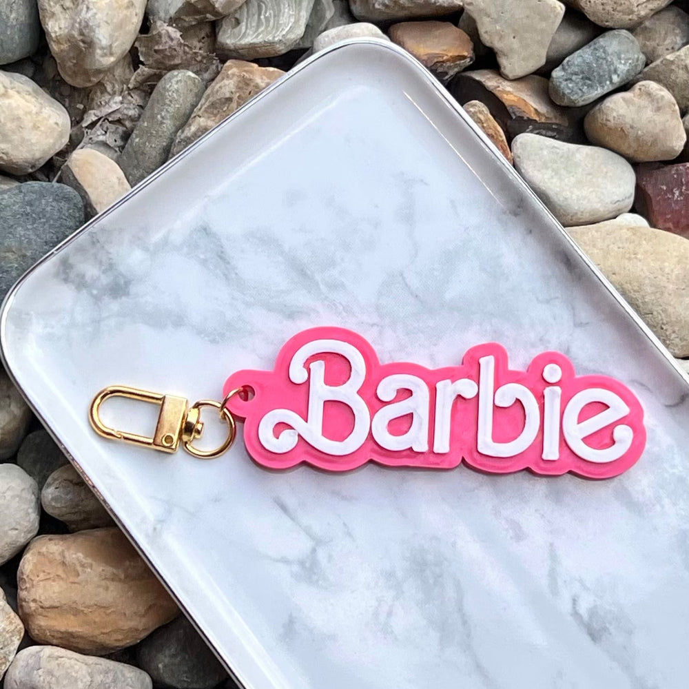 Personalized Barbie-Style Keychain - Two-Tone (keychain clip not included) - JDColFashion