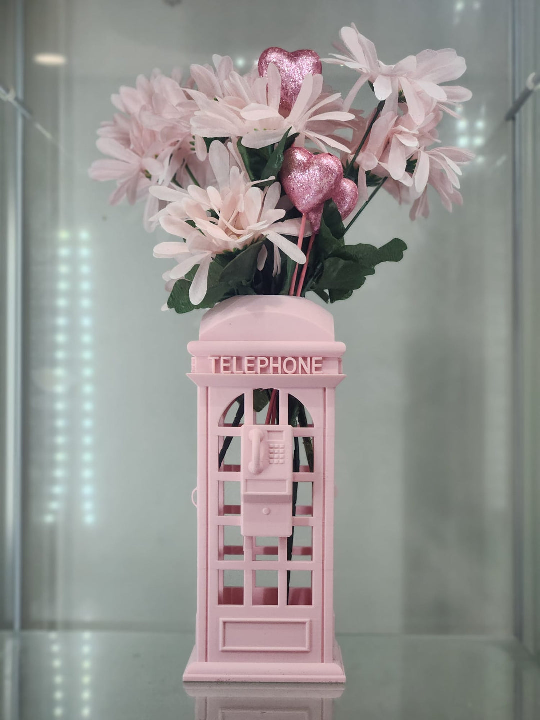 Pink British Phone Booth Flower Holder | Makeup Holder | Pen Holder - JDColFashion