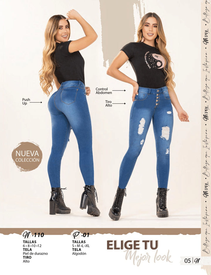 W-110 100% Authentic Colombian Push Up Jeans by Weppa Jeans - JDColFashion