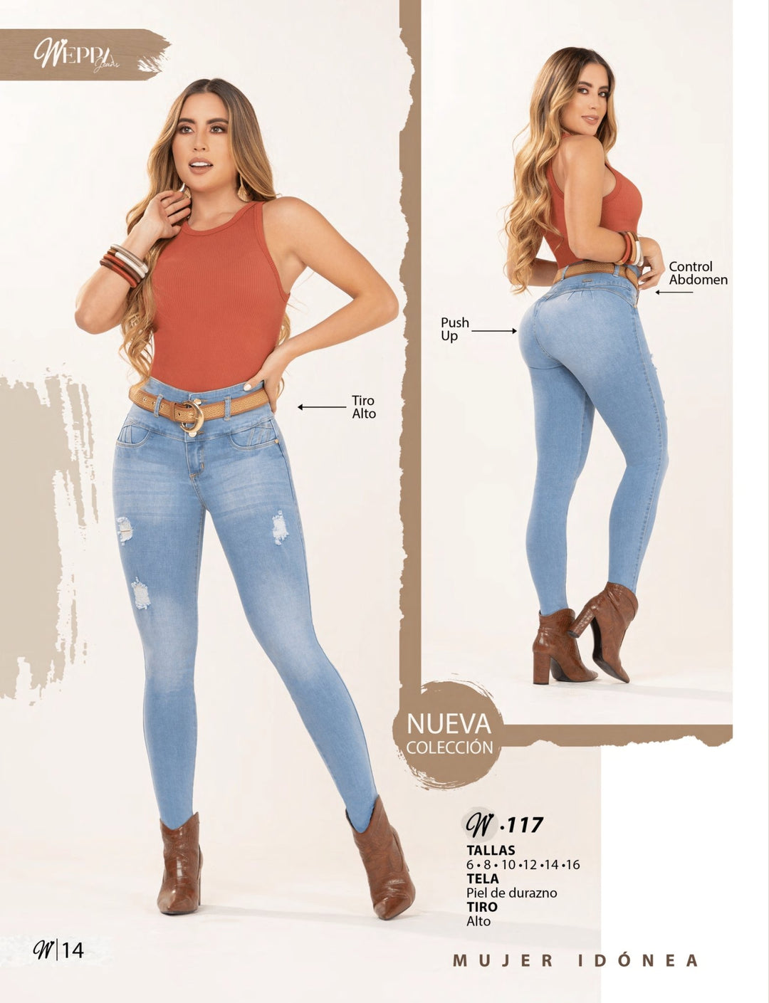 W-117 100% Authentic Colombian Push Up Jeans by Weppa Jeans - JDColFashion