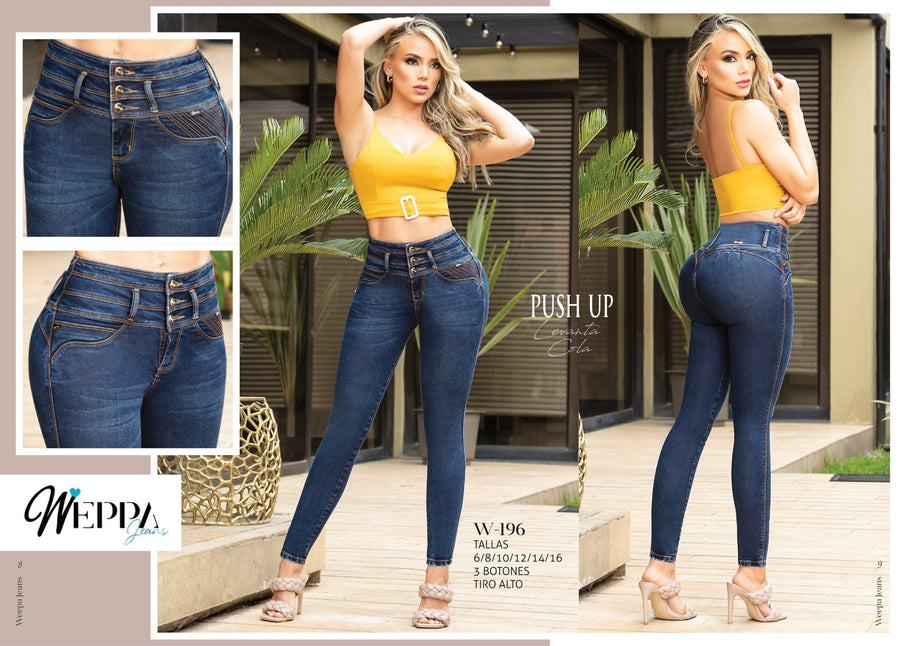 W-196 100% Authentic Colombian Push Up Jeans by Weppa Jeans - JDColFashion