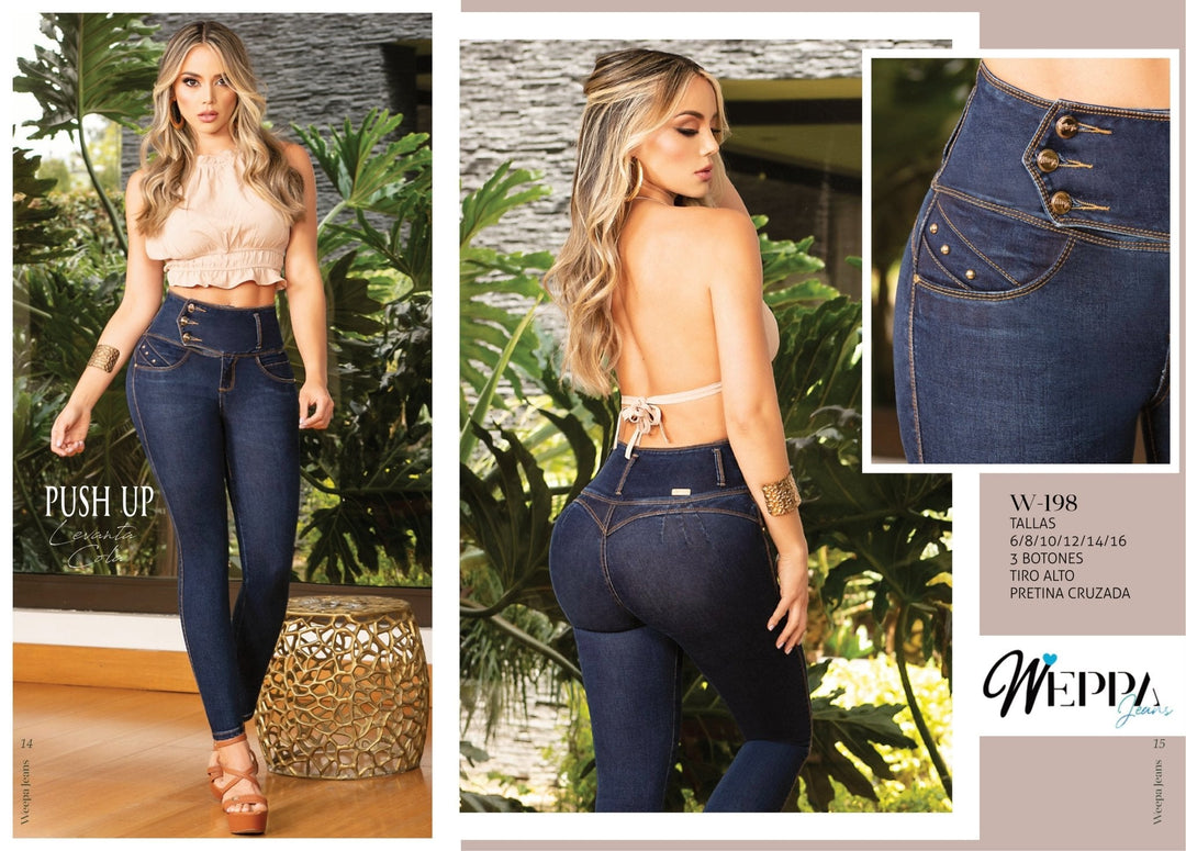 -W-198 100% Authentic Colombian Push Up Jeans - JDColFashion