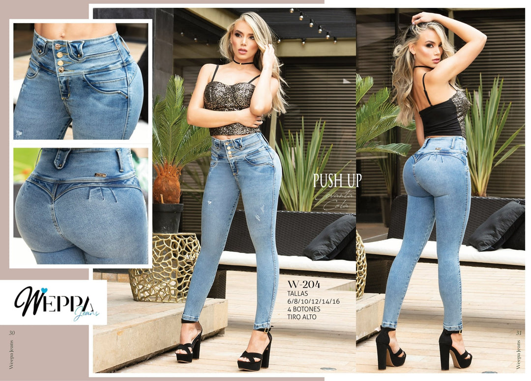 W-204 100% Authentic Colombian Push Up Jeans by Weppa Jeans - JDColFashion
