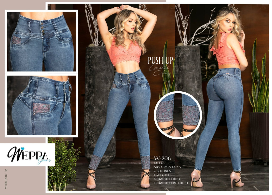 W-206 100% Authentic Colombian Push Up Jeans by Weppa Jeans - JDColFashion