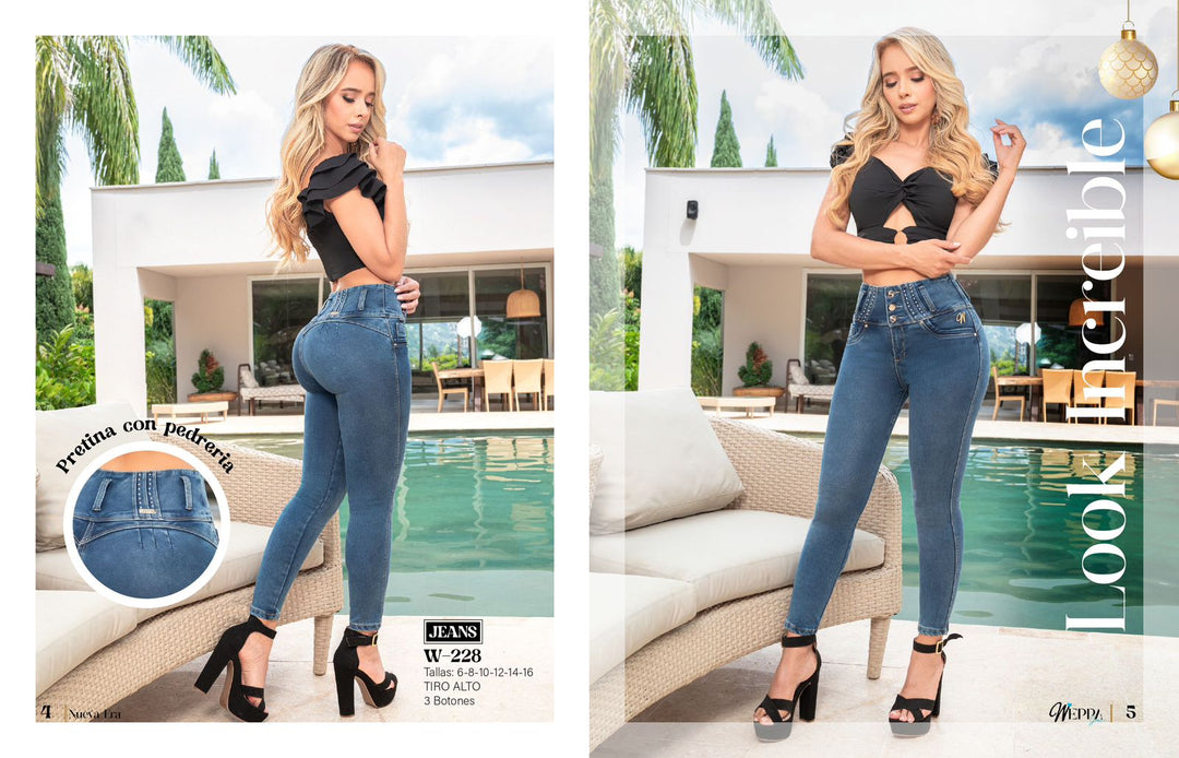 W-228 100% Authentic Colombian Push Up Jeans - JDColFashion