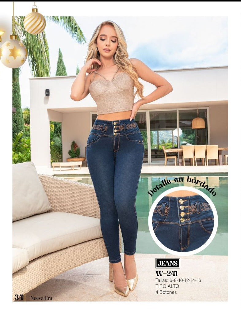 6818 Dark 100% Authentic Colombian Push Up Capri – Colombian Jeans